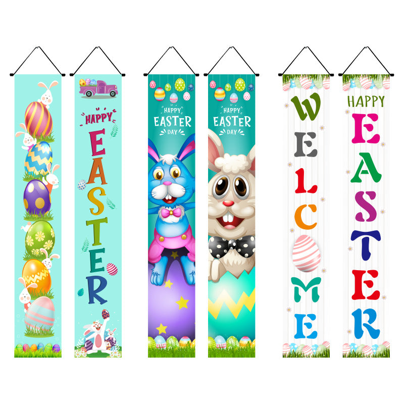 Wholesale Easter Party Decoration Egg Bunny Door Curtain